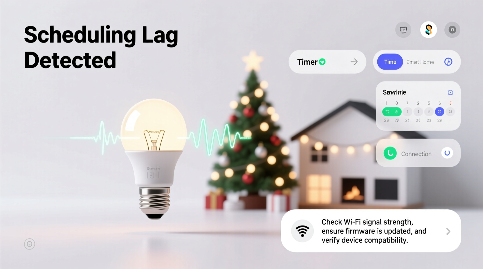 why does my smart bulb christmas display lag during scheduling