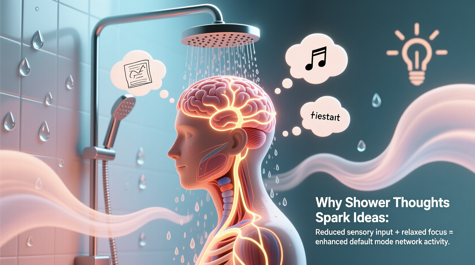why do i get ideas in the shower science behind relaxed focus