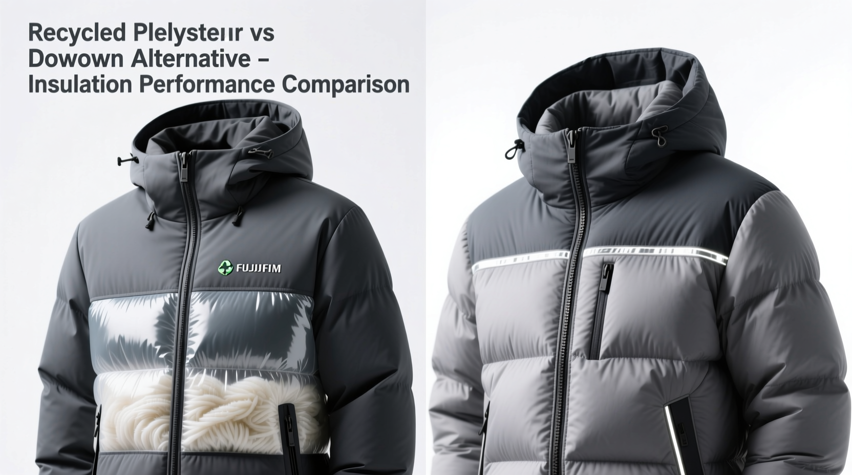 recycled polyester jackets vs down alternatives which insulates better