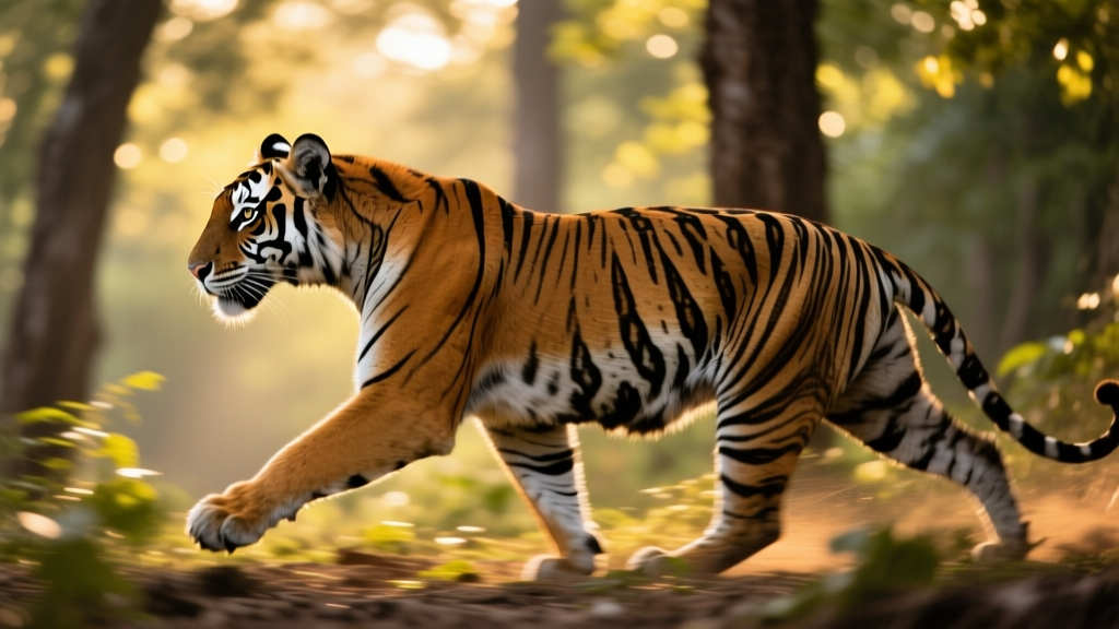 Side view of a tiger