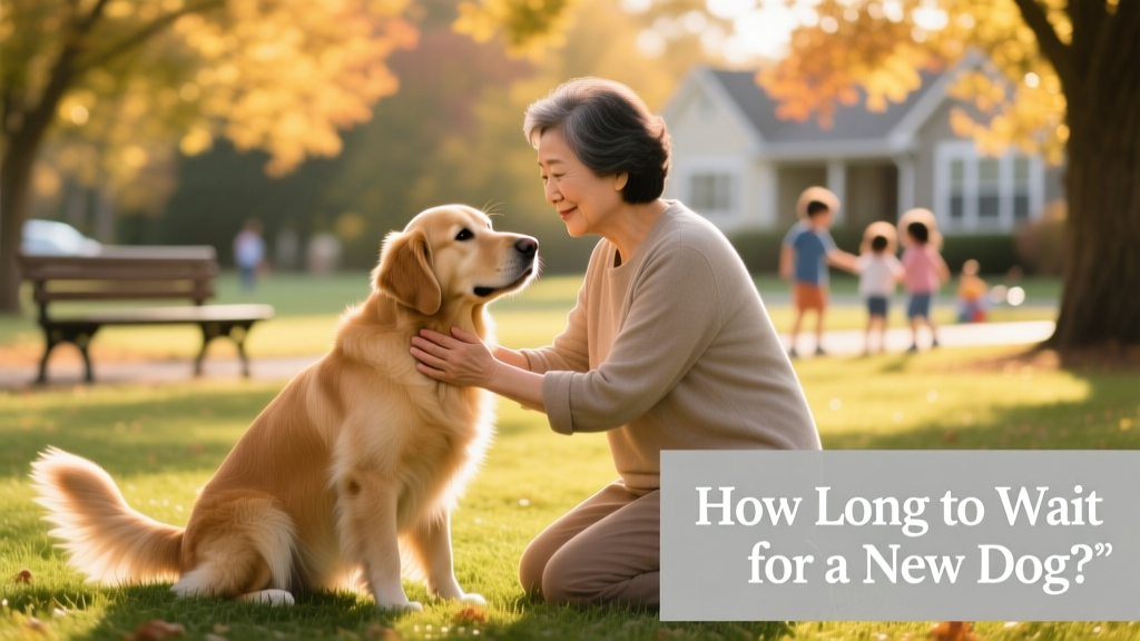 A person gently petting a calm, friendly dog at a local park