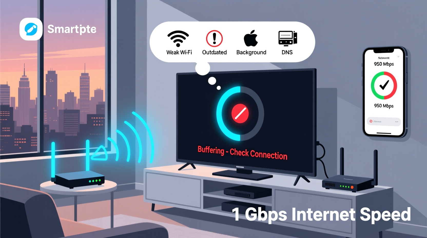 why is my smart tv buffering even with high speed internet