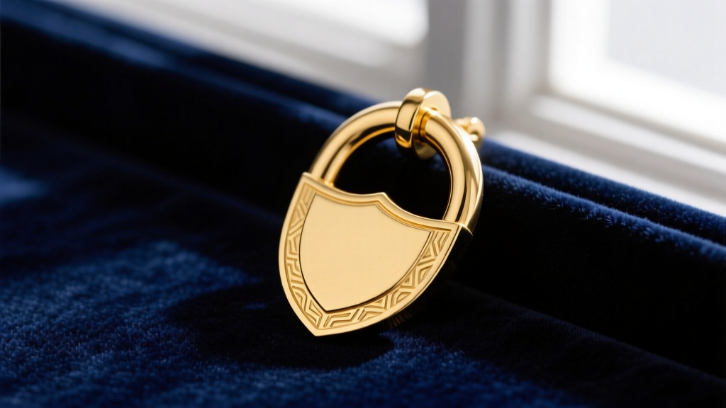 Heavy 14k solid gold door knocker earring on dark navy velvet, highlighting the thick tubular hoop and flat shield face design.