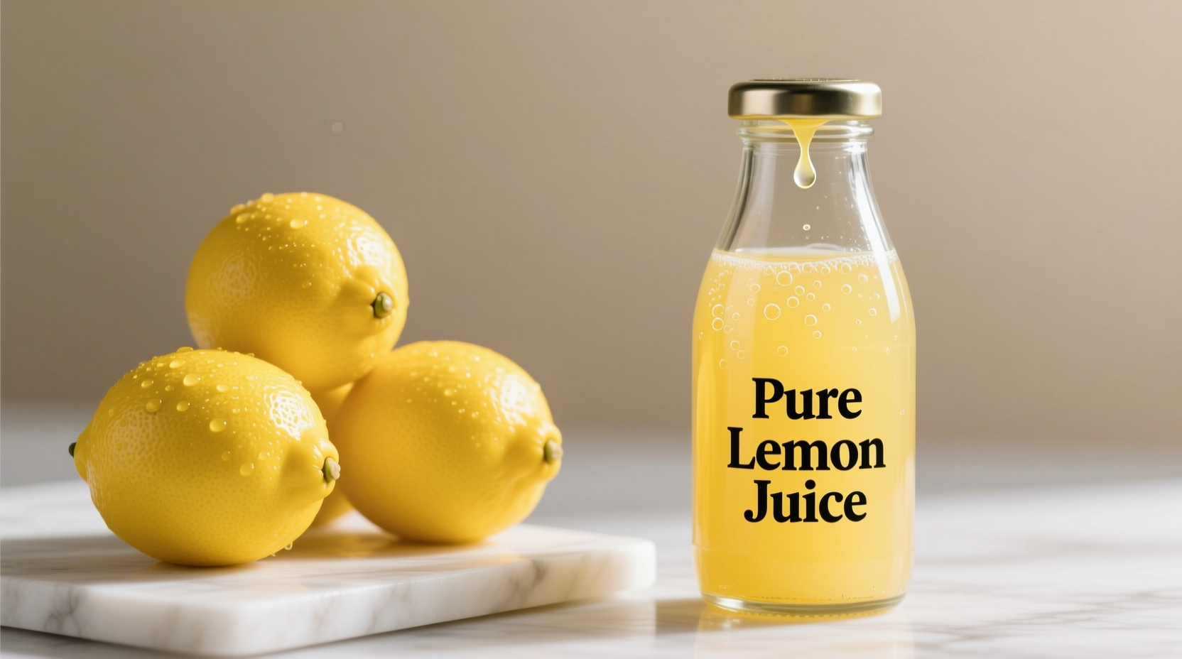 Fresh lemons and bottled lemon juice comparison