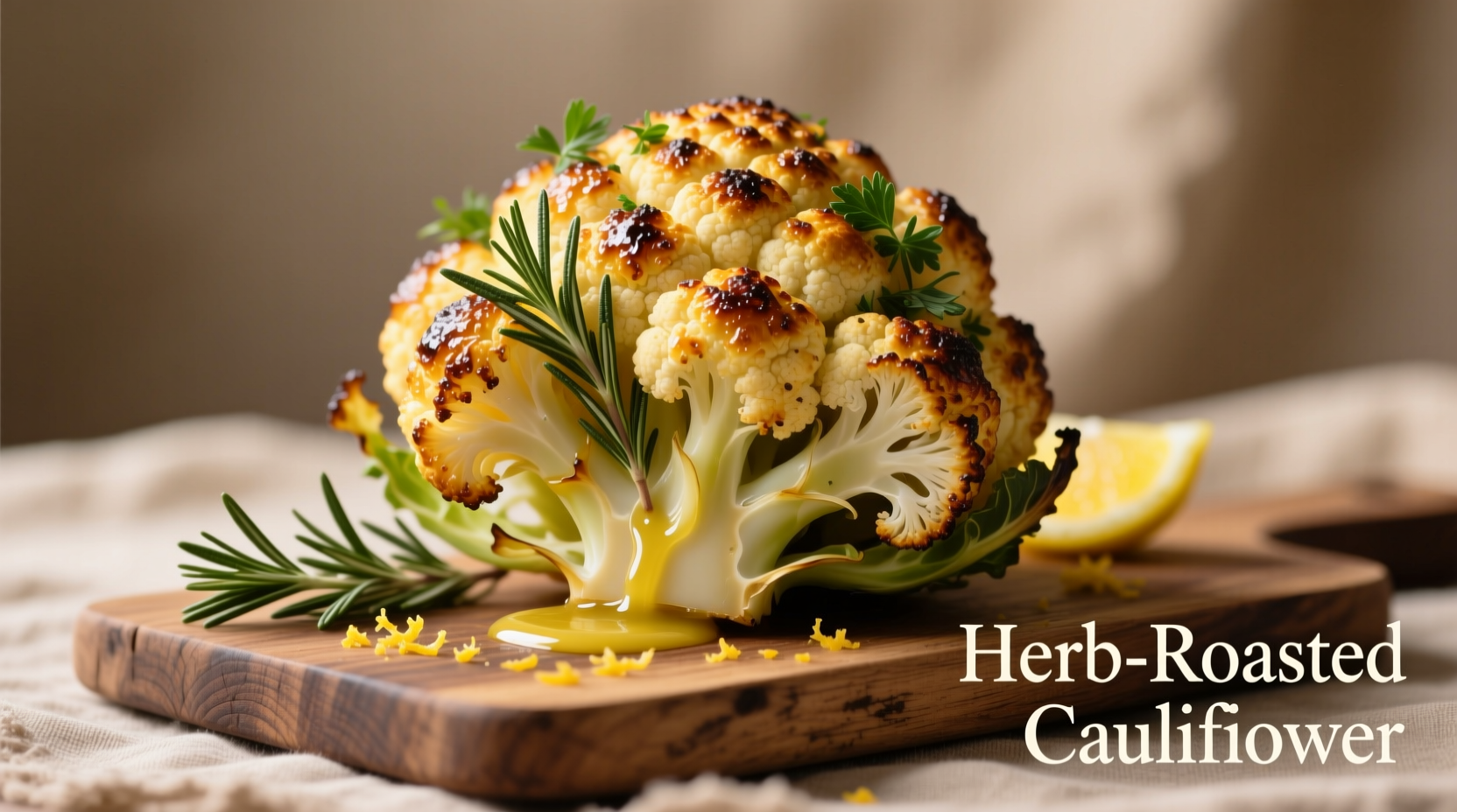 Roasted cauliflower with herbs and lemon
