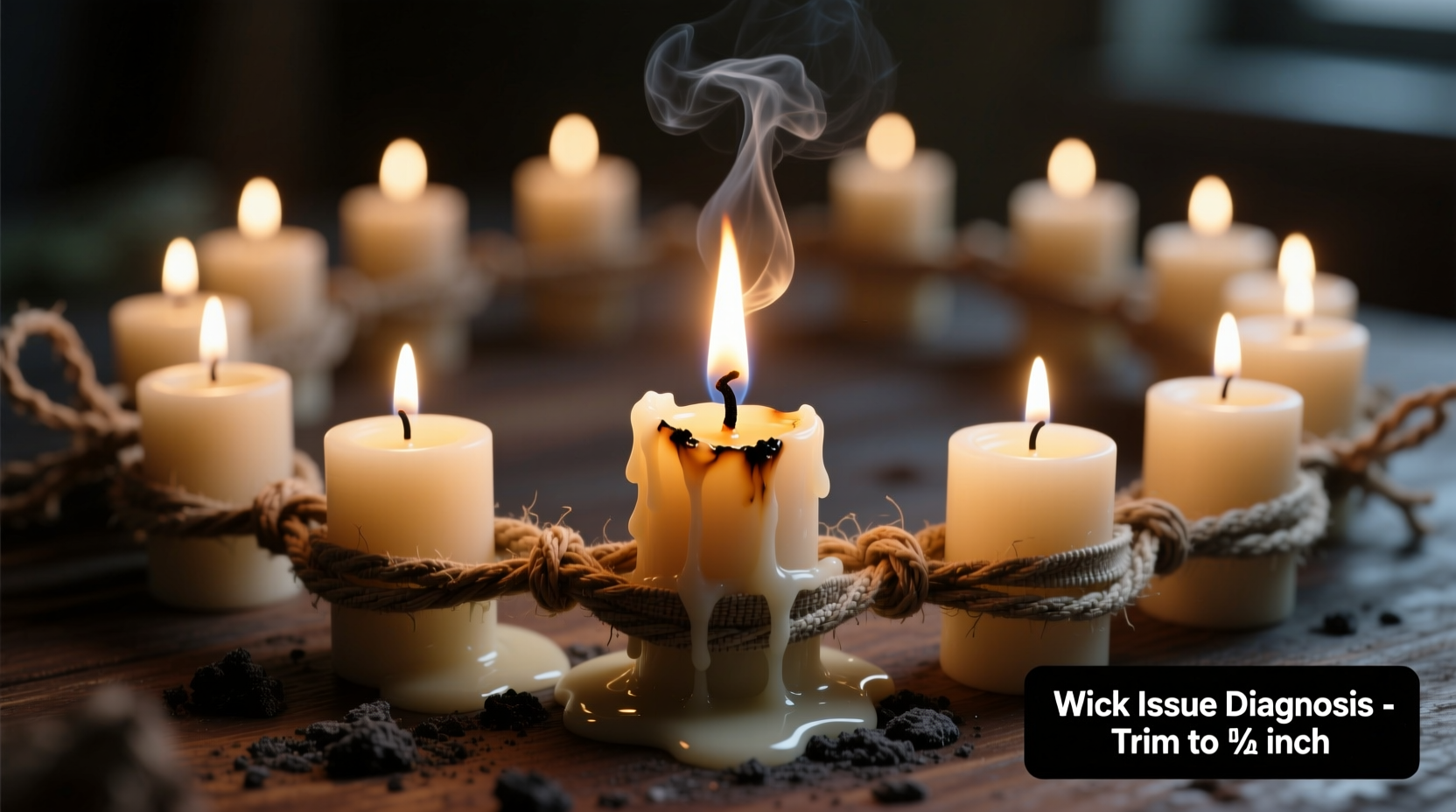 why do my scented candle garlands go out after 2 hours and how to fix the wick issue