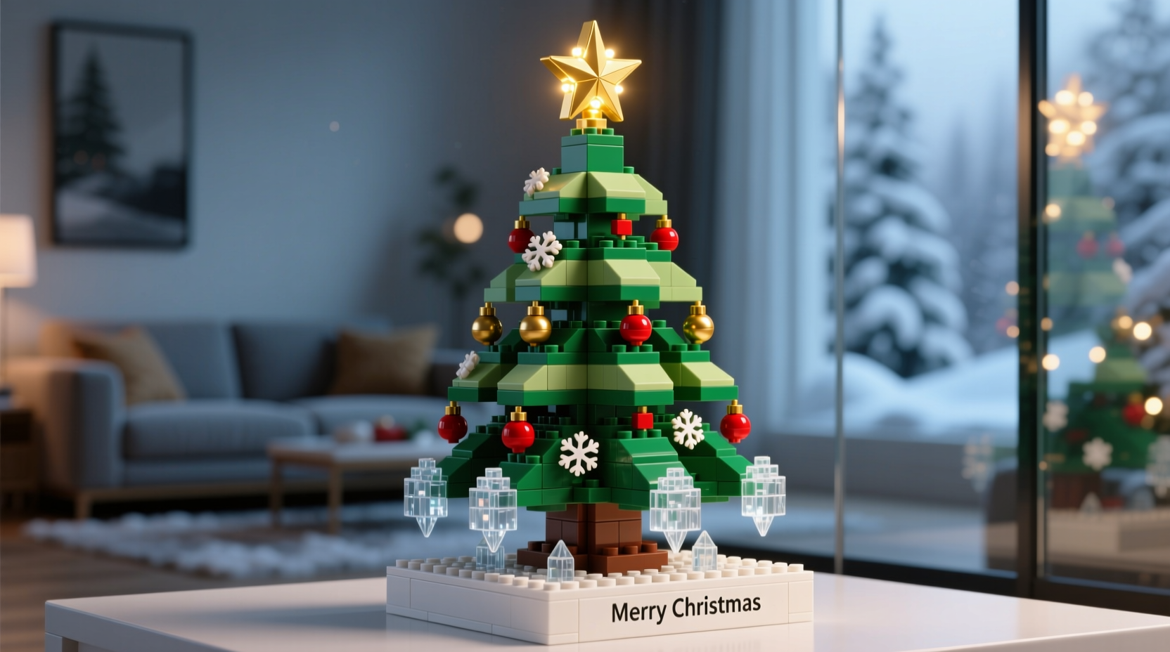 how to build a lego christmas tree that doubles as a display piece