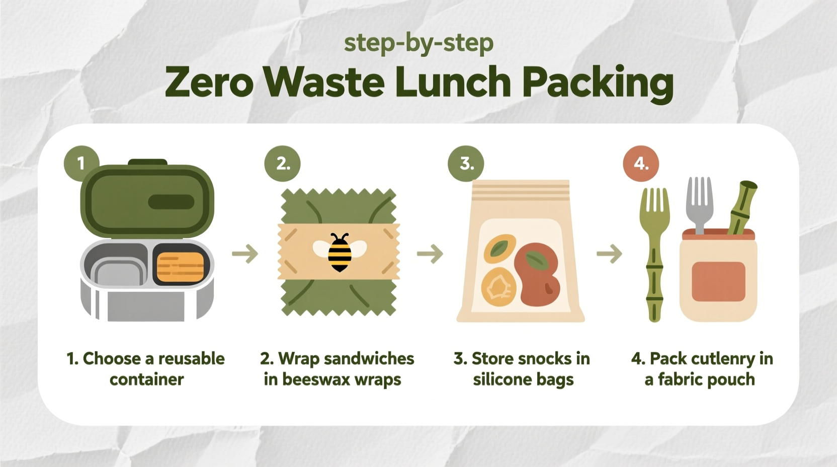 how to pack a zero waste lunch for work without plastic containers