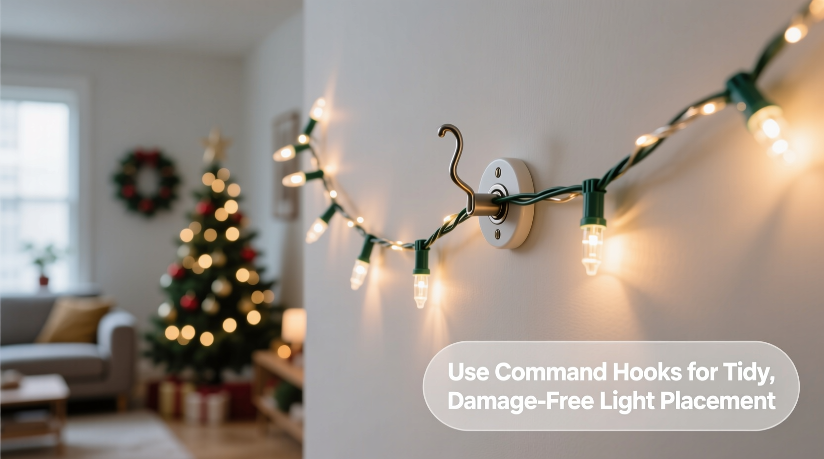 how to use command hooks effectively for indoor christmas light installations