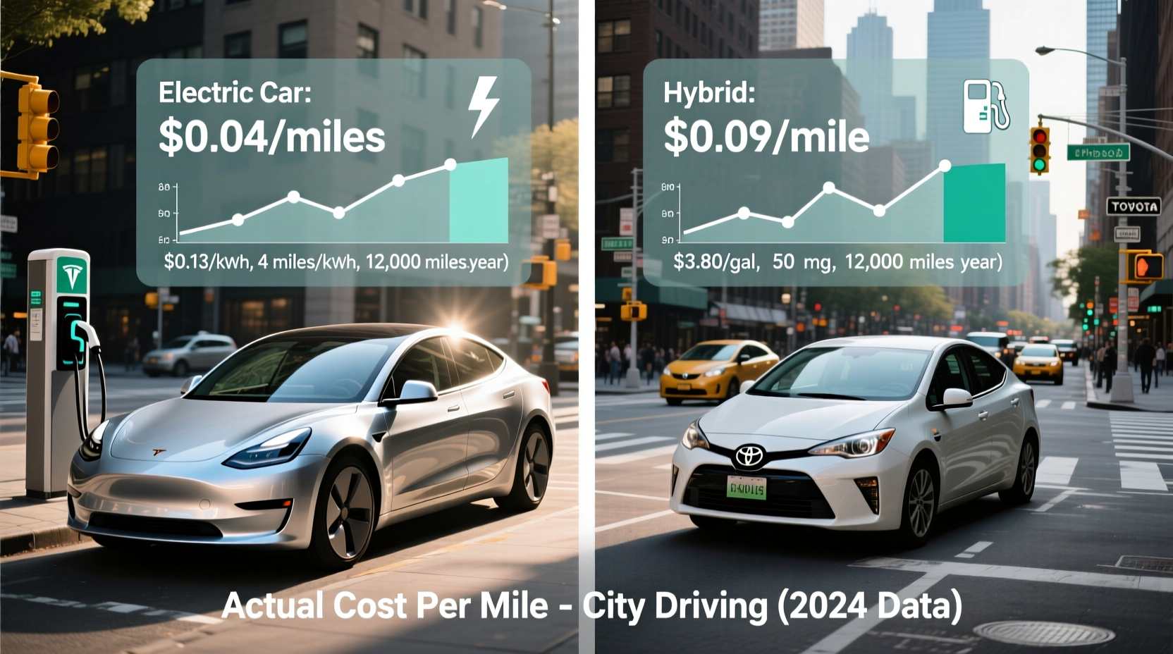 electric car vs hybrid for city driving actual cost per mile analysis