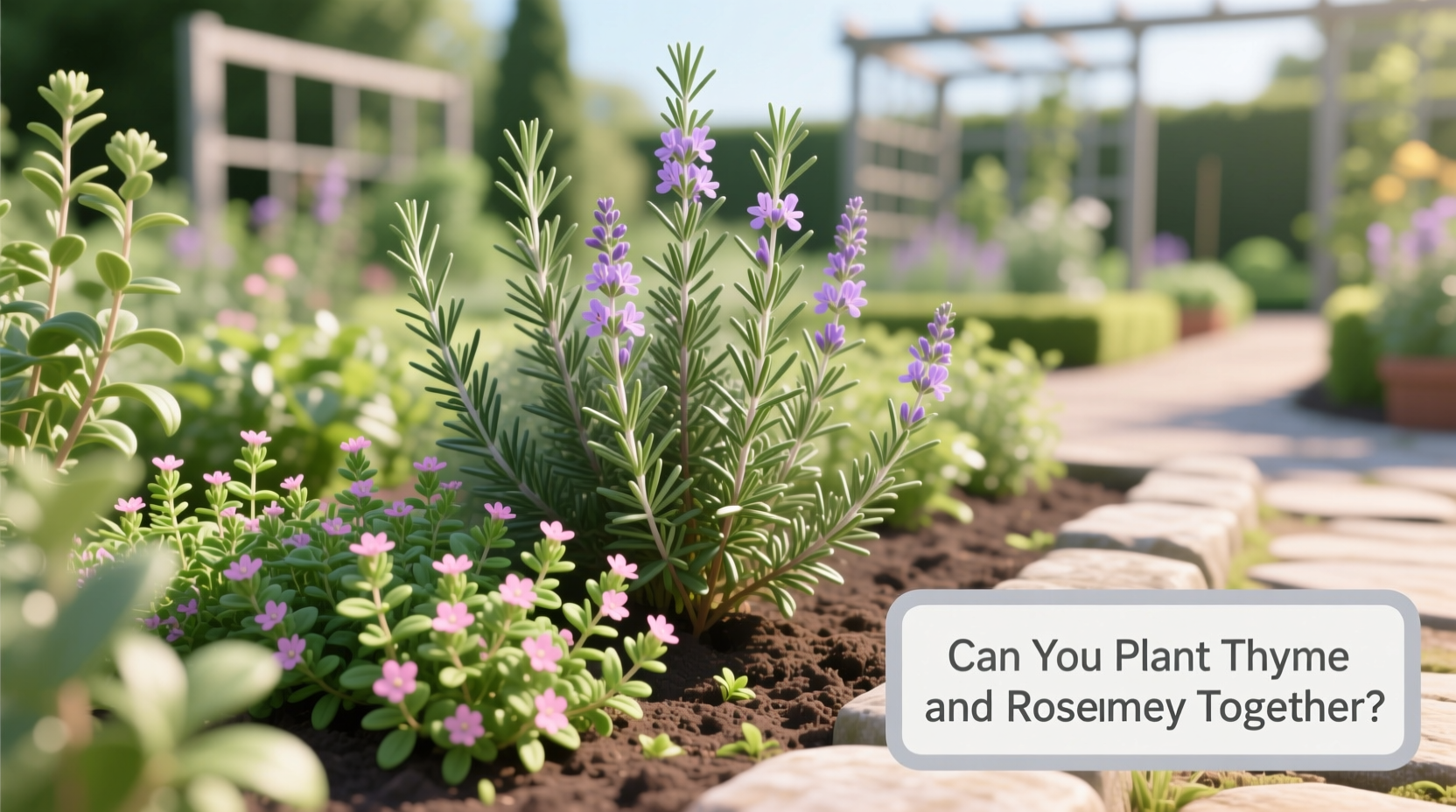 Plant Thyme & Rosemary Together | TheHomeSprouts