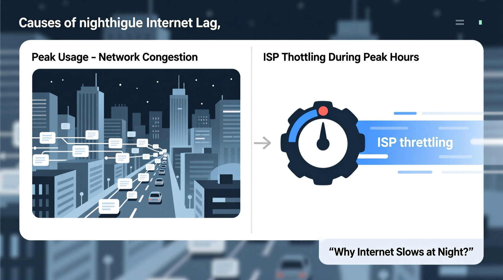 why does my internet lag at night isp throttling vs congestion