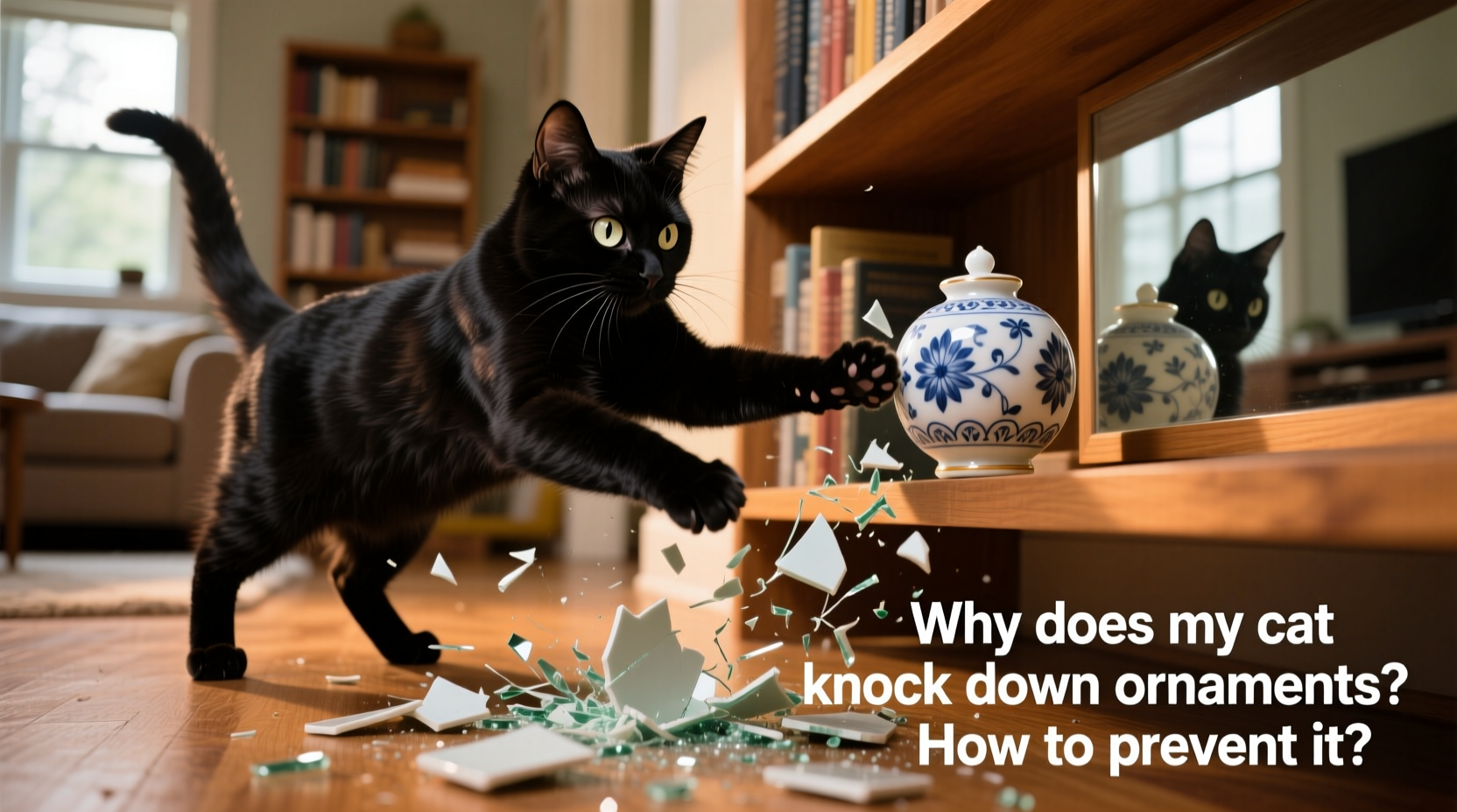 why does my cat knock down ornaments and how to prevent it