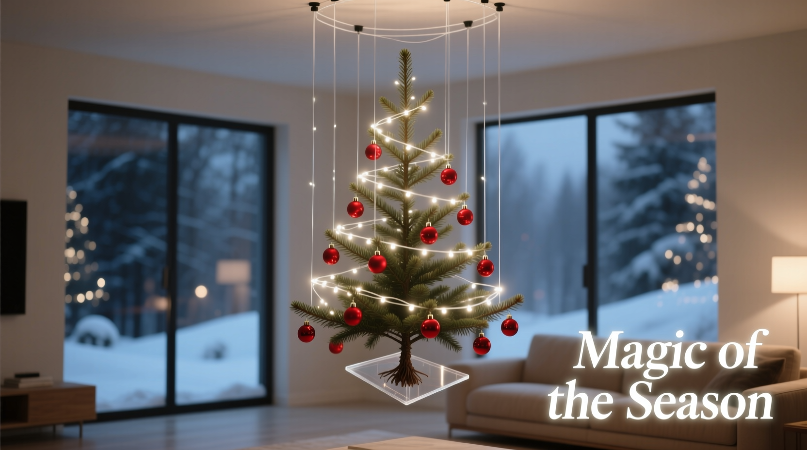how to make a floating illusion christmas tree with clear wire