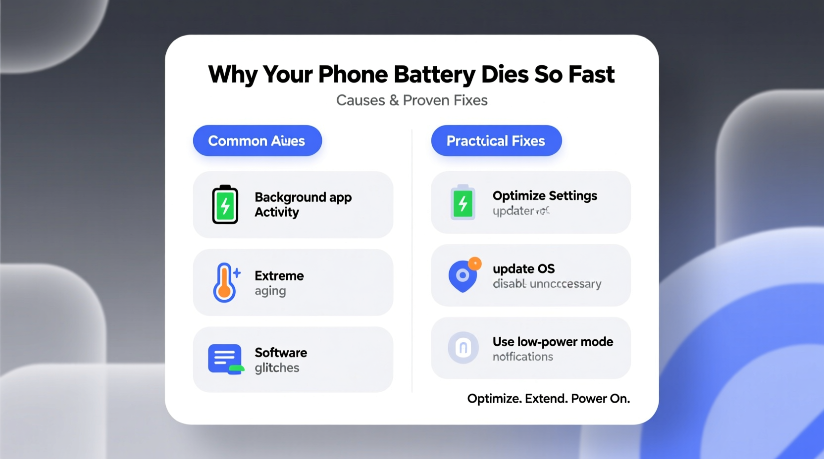 why does my phone battery die so fast suddenly causes and fixes