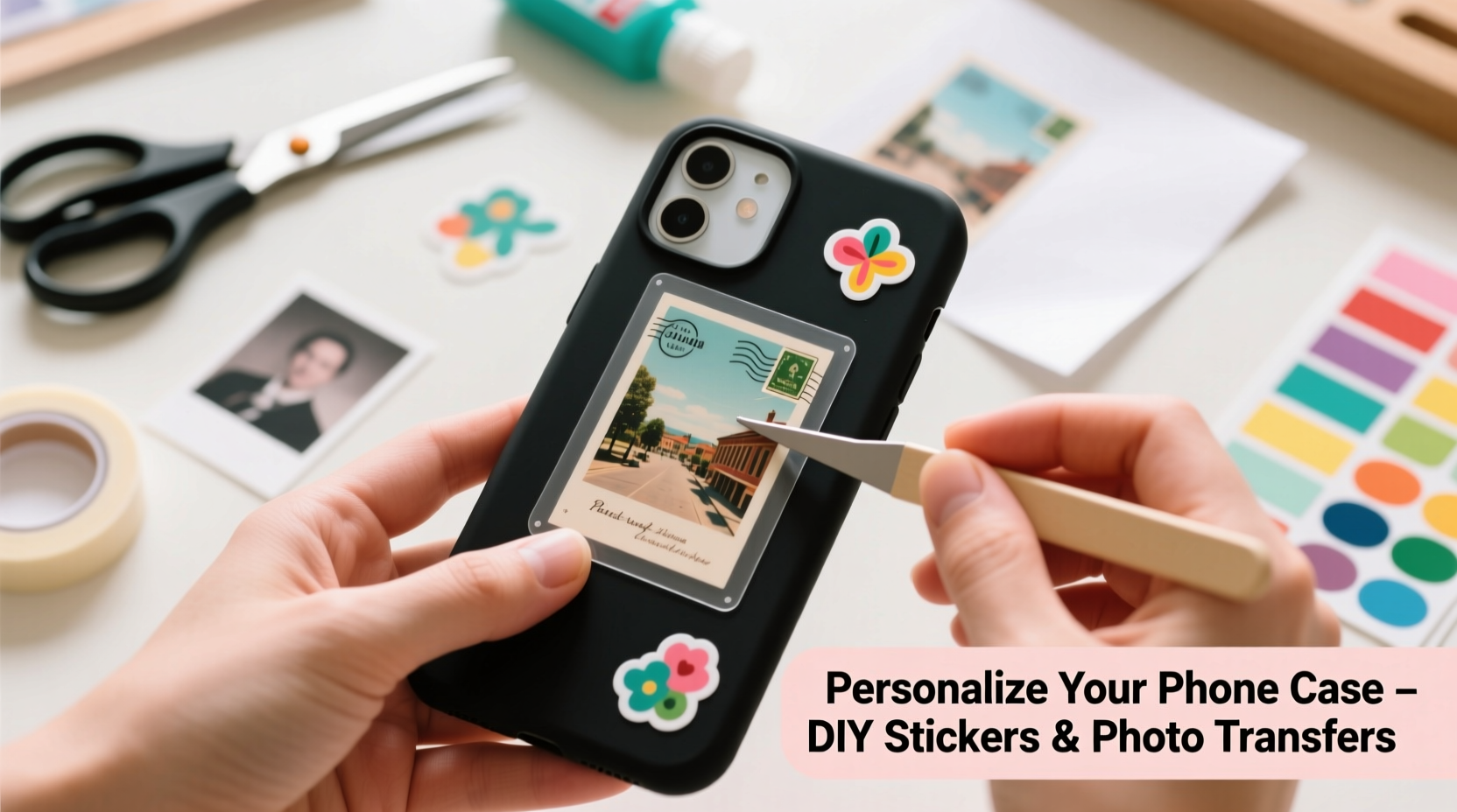 how to personalize your phone case with diy stickers and photo transfers