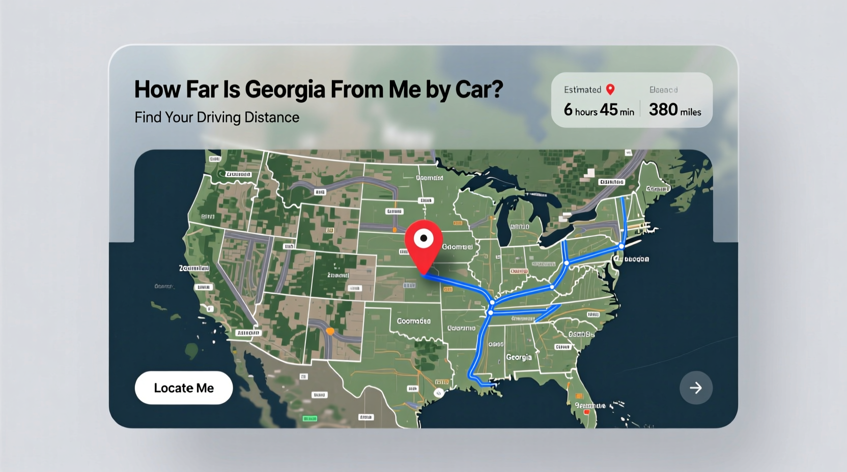 how far is georgia from me by car