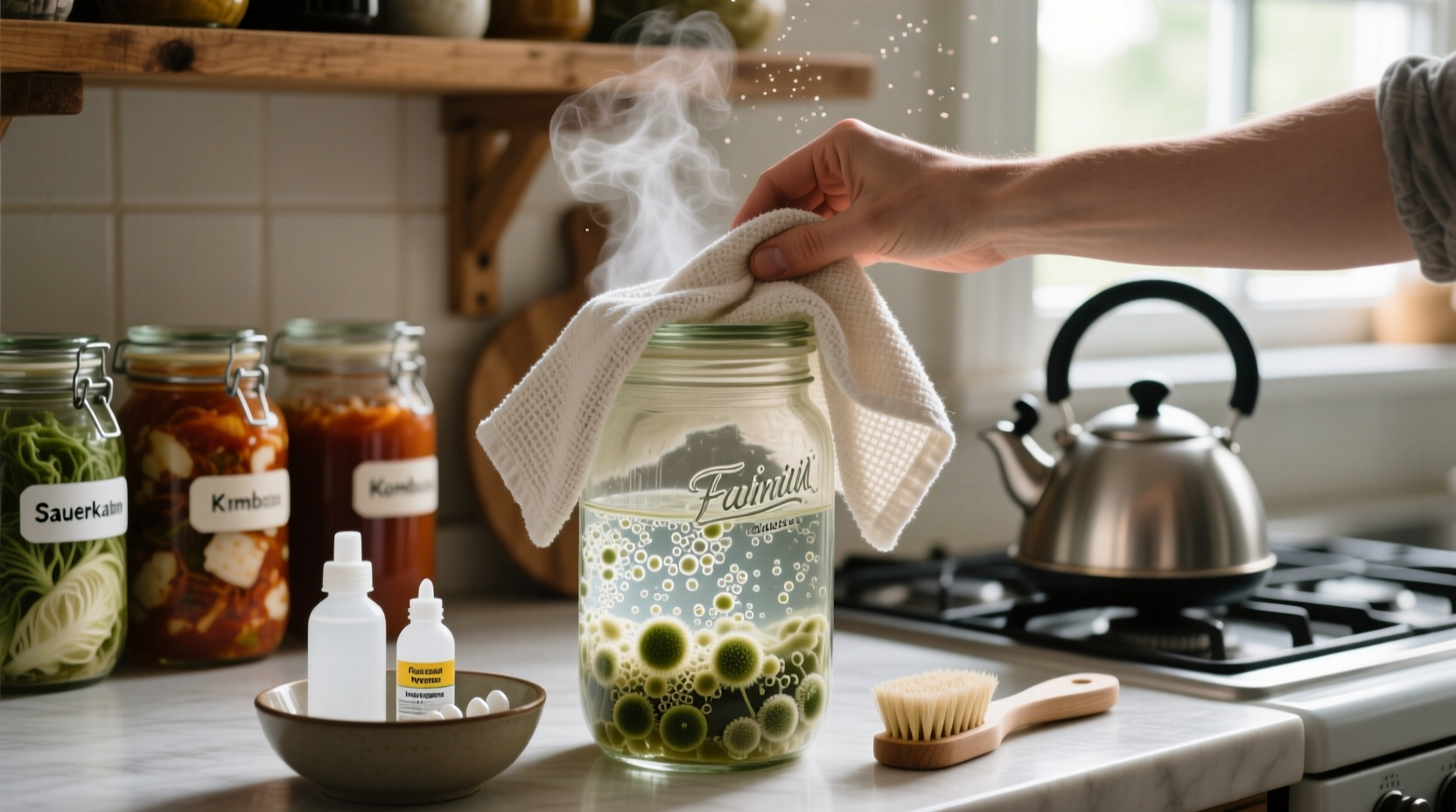 how to sanitize fermentation towel covers safely