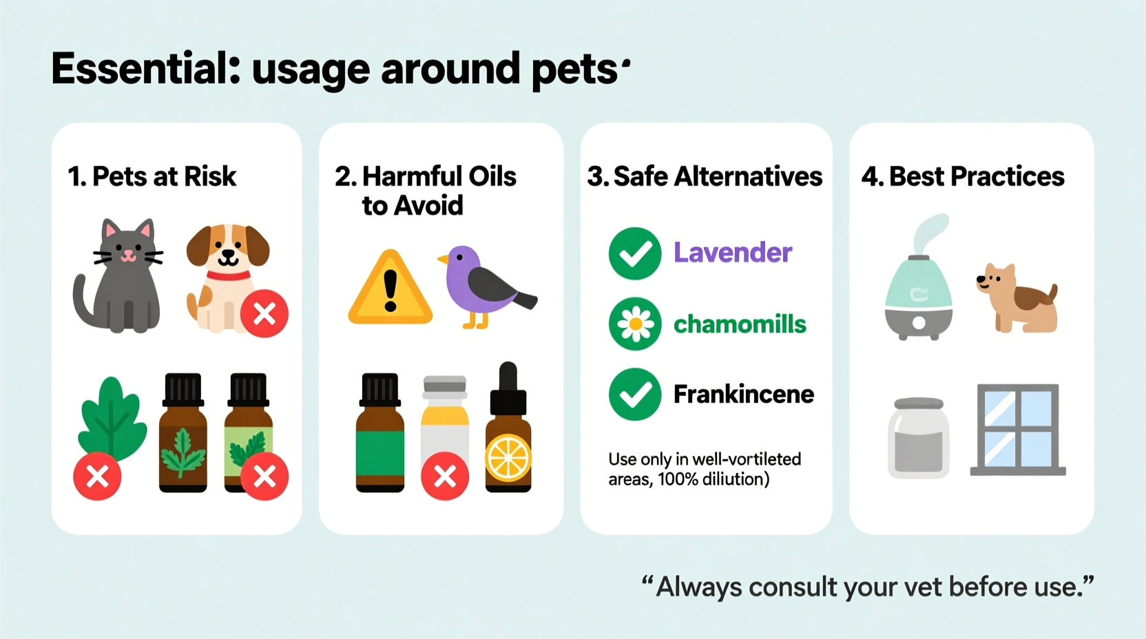 how to use essential oils safely around pets without harming them