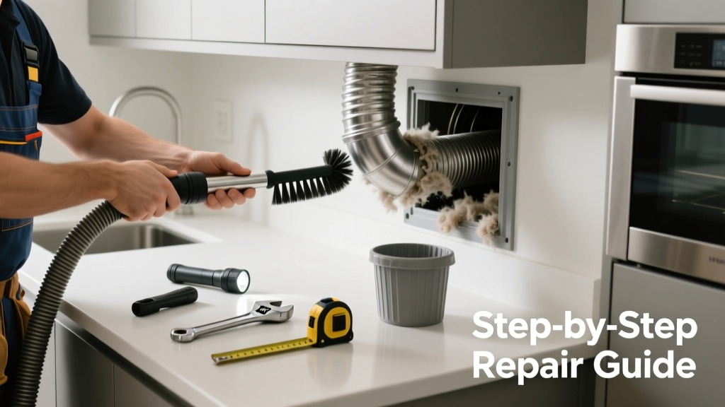 Fixing a Clogged Dryer Vent in the Kitchen