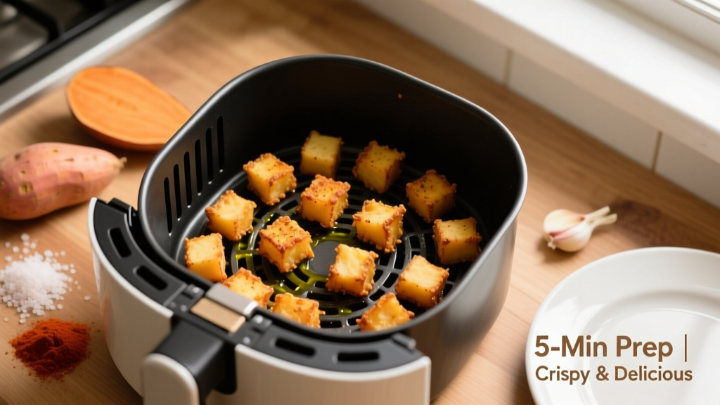 Crispy Sweet Potato Tater Tots in Air Fryer (5-Min Prep)