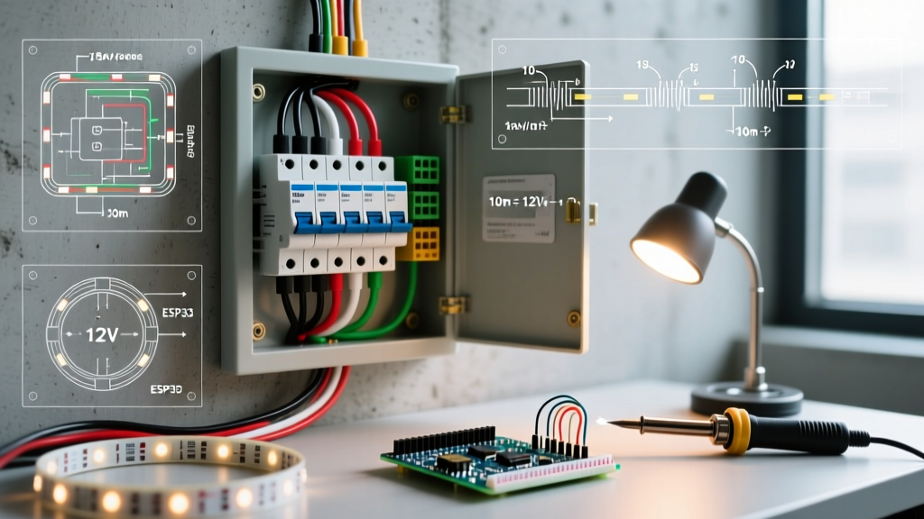 Wiring Diagram for LED Strip Lights: Hardwired Panel & Breaker Setup