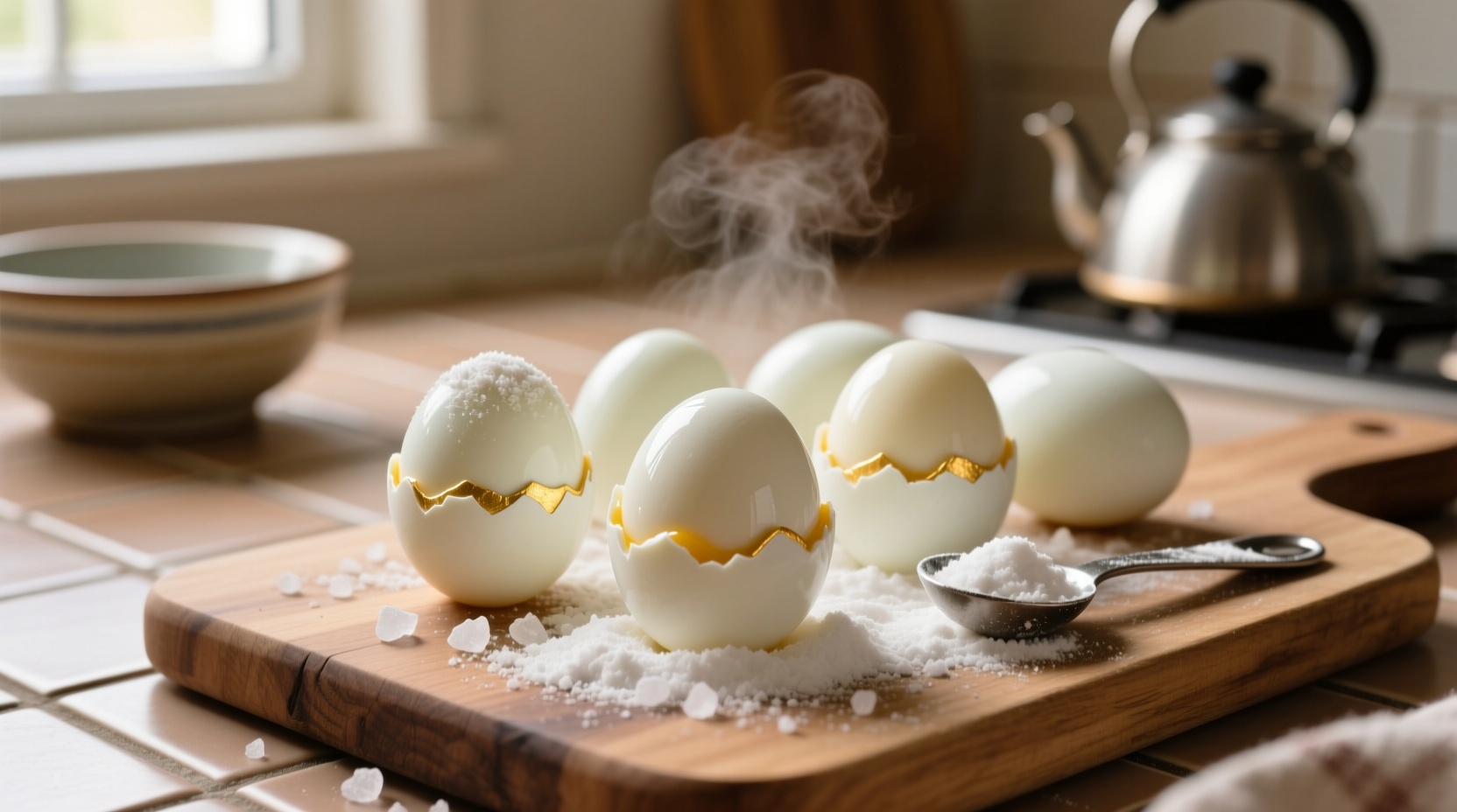 use baking soda for easy to peel hard boiled eggs