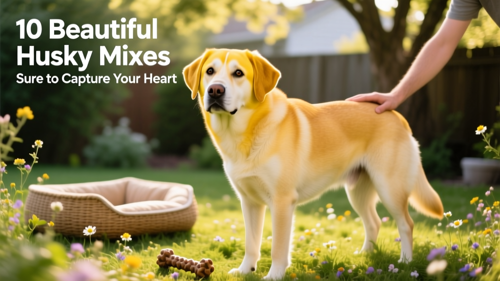 Labsky with Yellow Labrador and Husky face