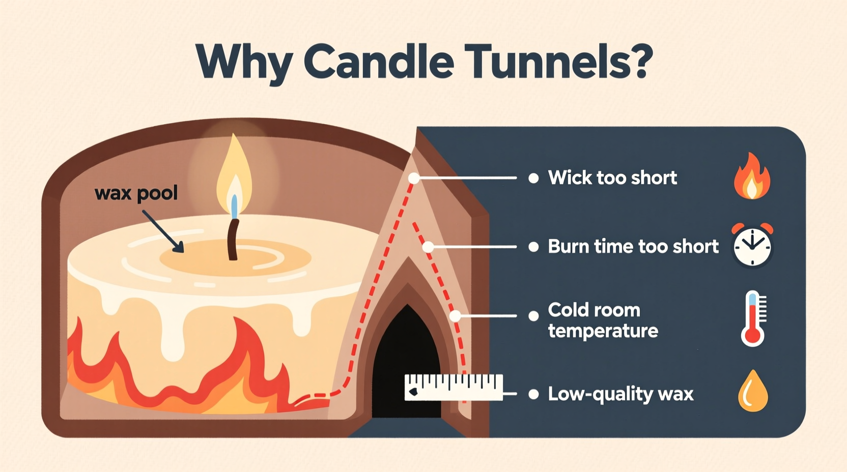 why does my candle tunnel instead of burning evenly troubleshooting