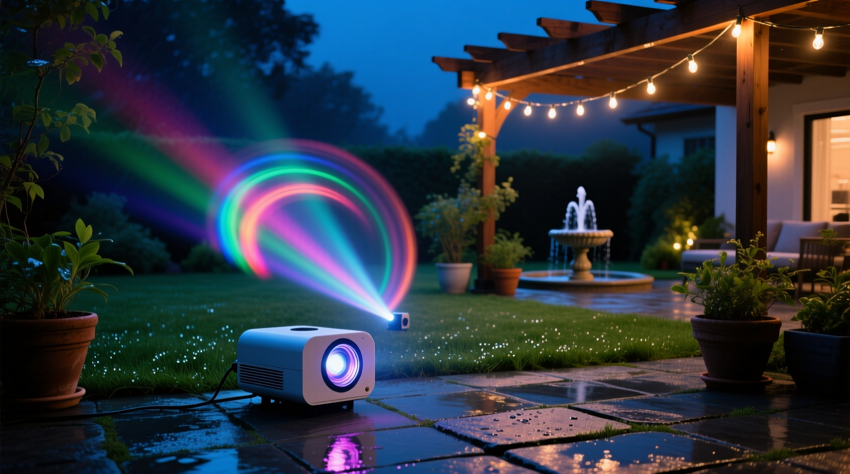 is a rotating light projector worth it instead of hanging outdoor strings