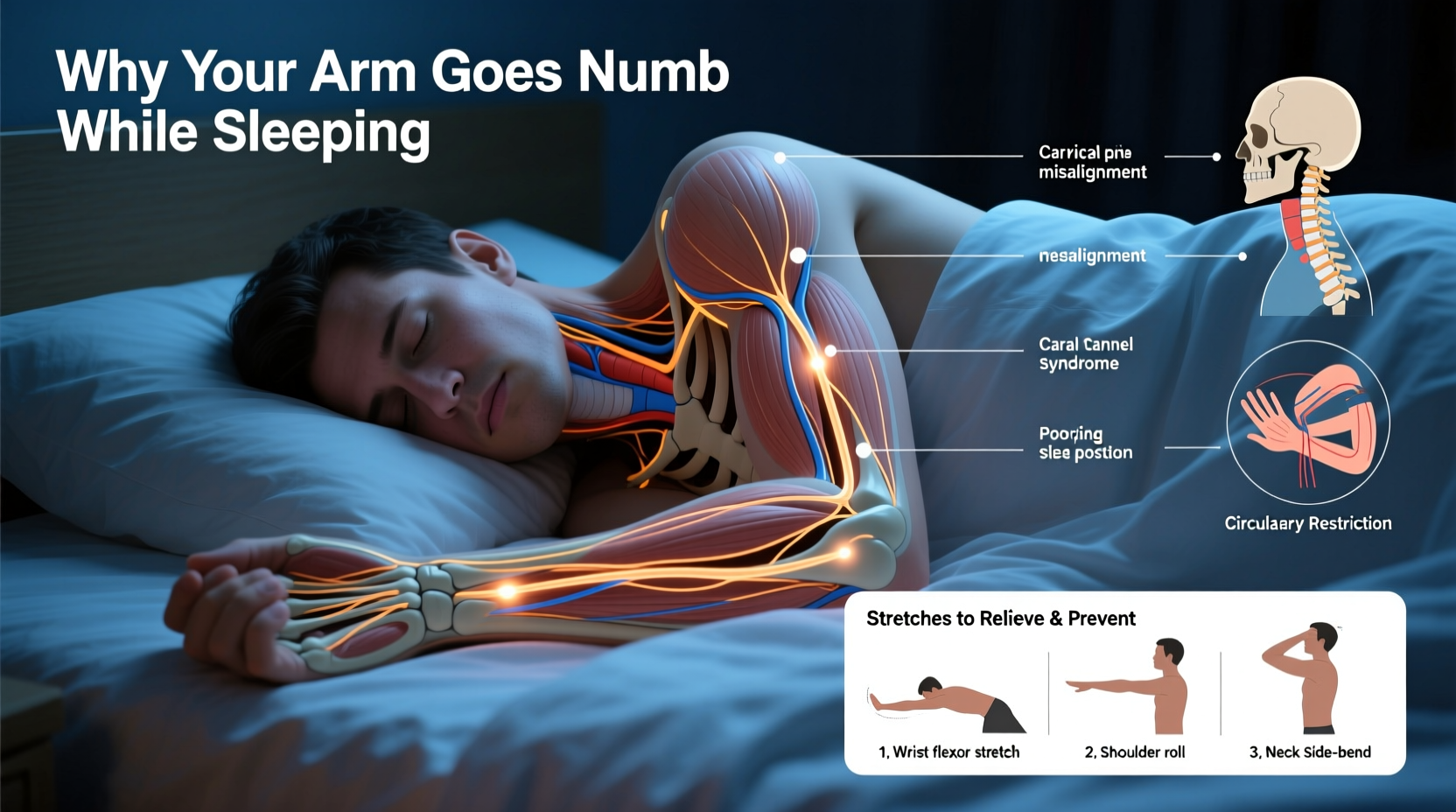 why does my arm go numb when i sleep possible reasons and stretches