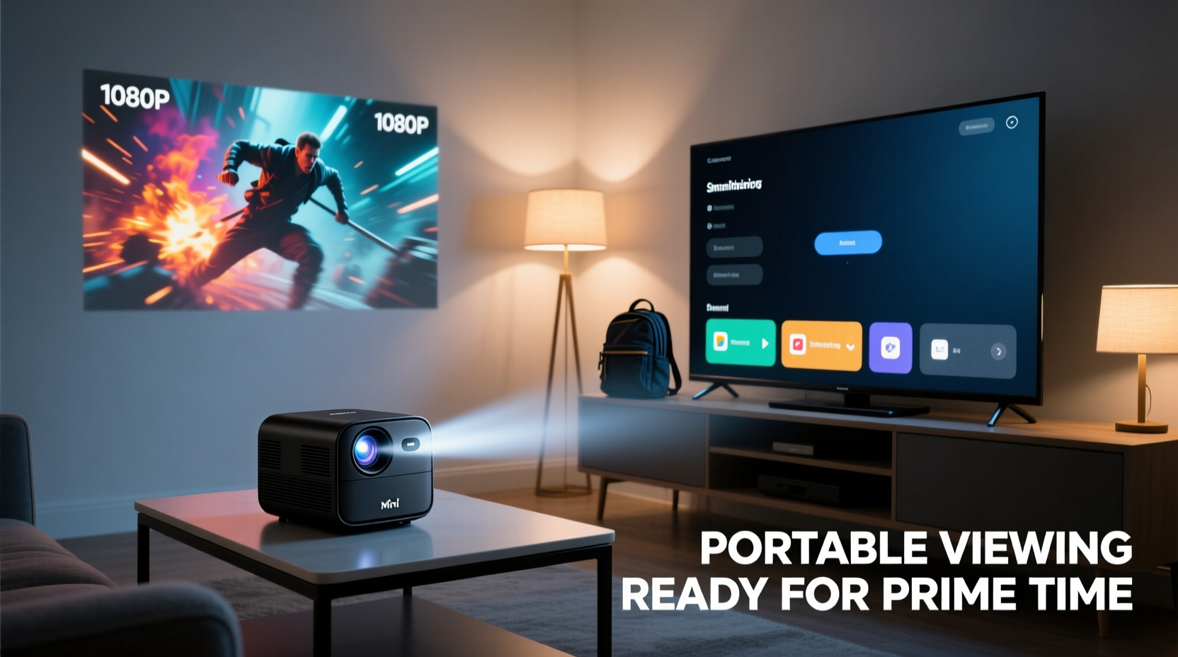 mini projector vs smart tv is portable viewing ready for prime time