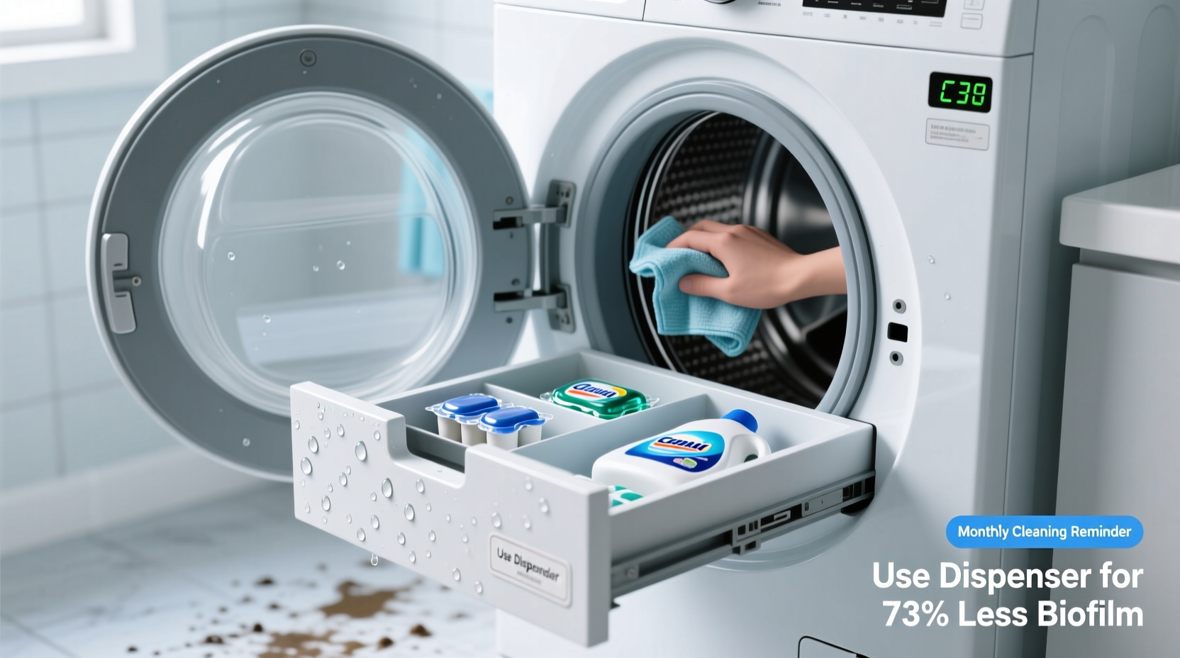 front load washer mold prevention dispenser vs drum pour