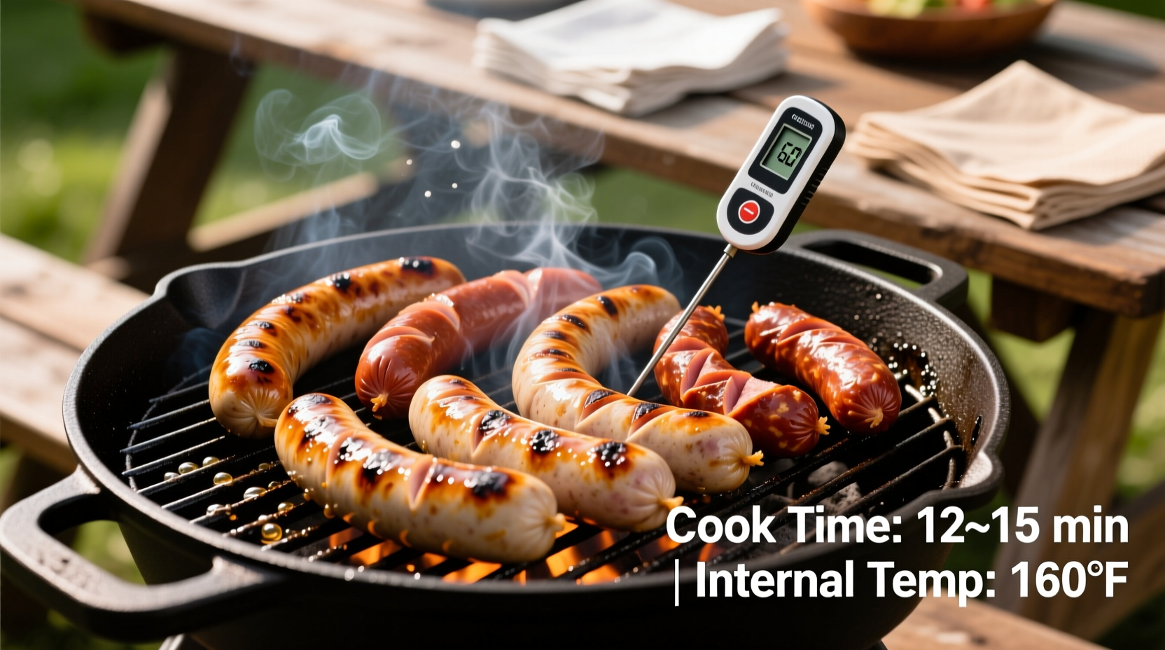 how long to cook sausage on grill