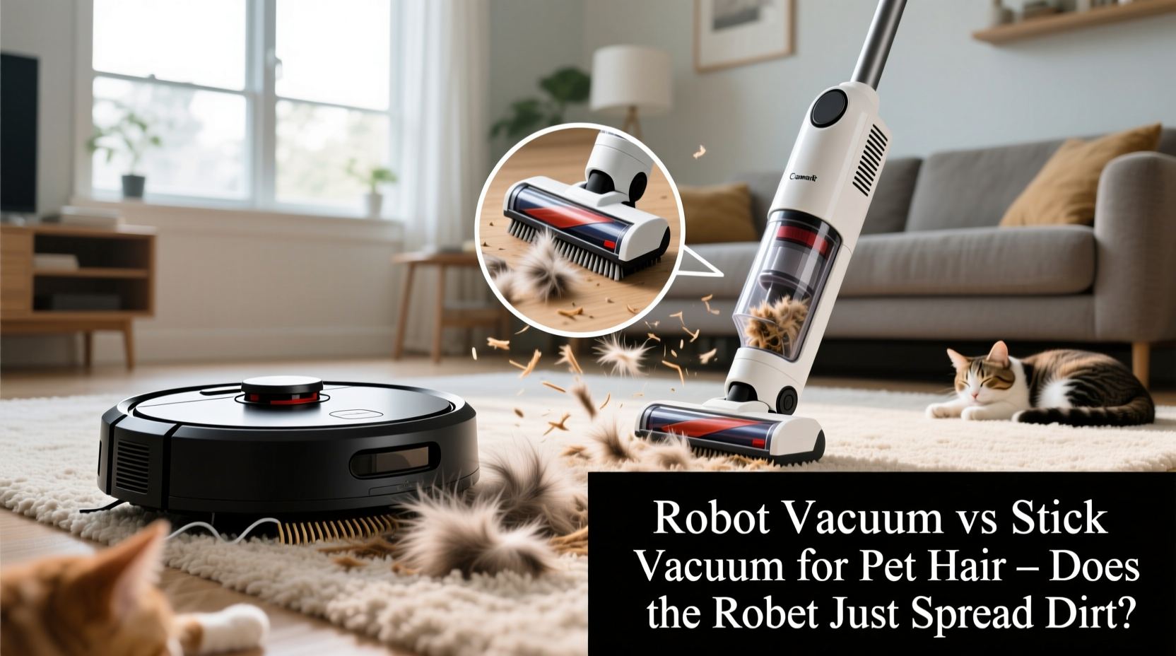 robot vacuum vs stick vacuum for pet hair does the robot just spread dirt