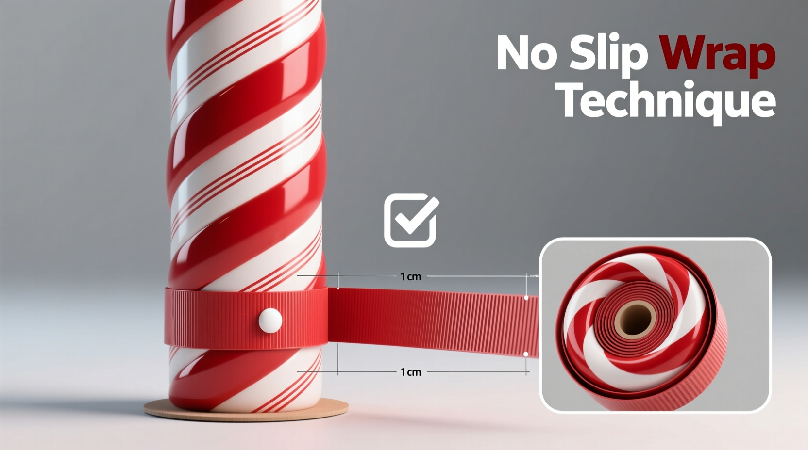 how to wrap a column like a giant candy cane without slipping tape