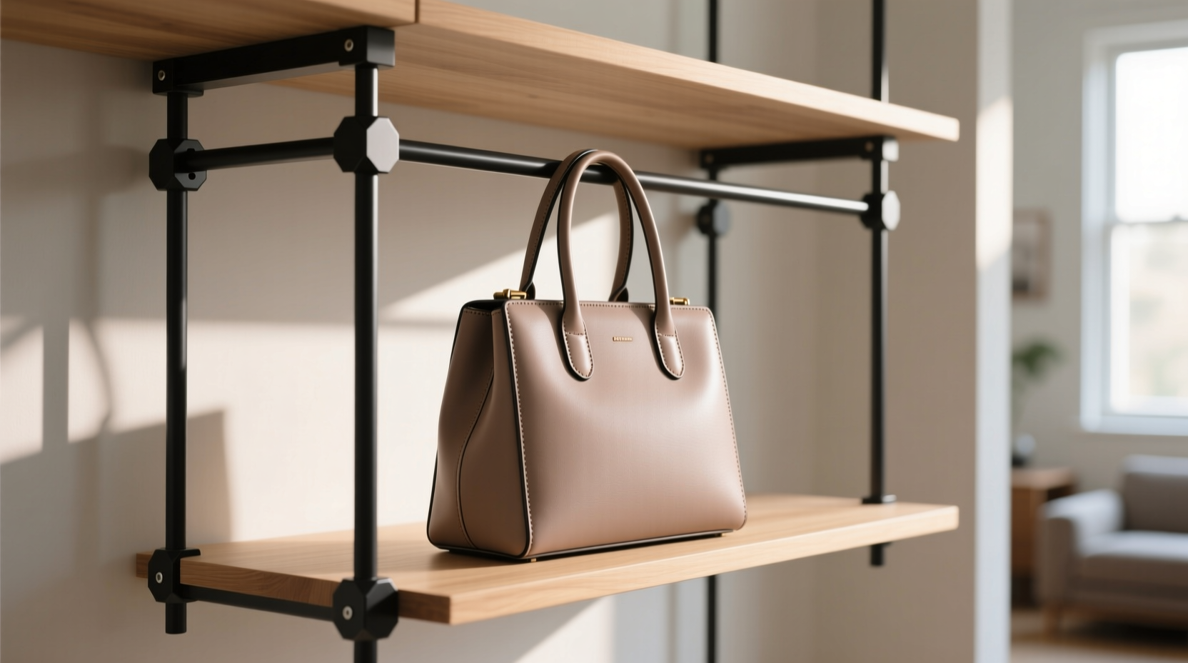 closet organization tips best way to secure handbags upright