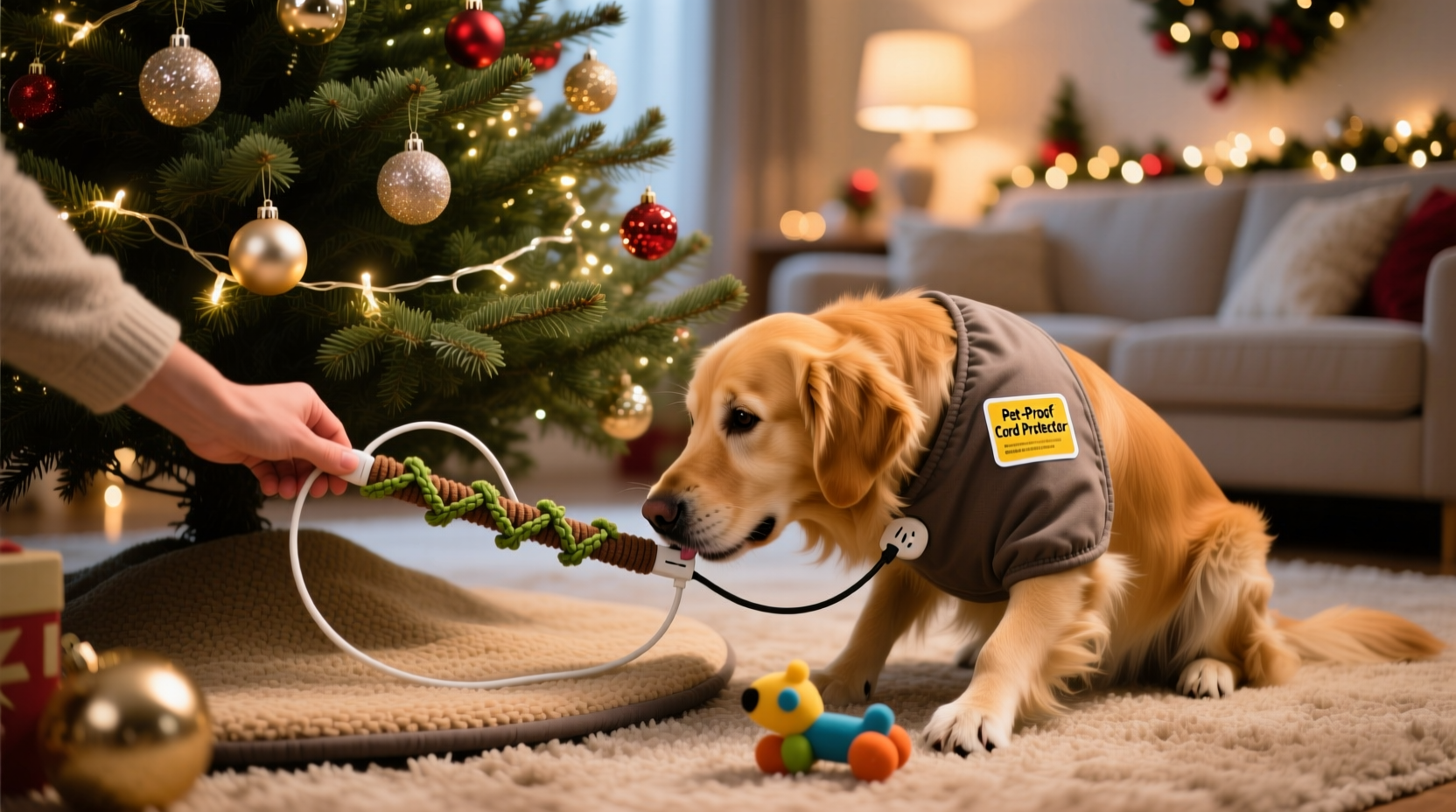 how to prevent pets from chewing christmas tree wires and ruining decor