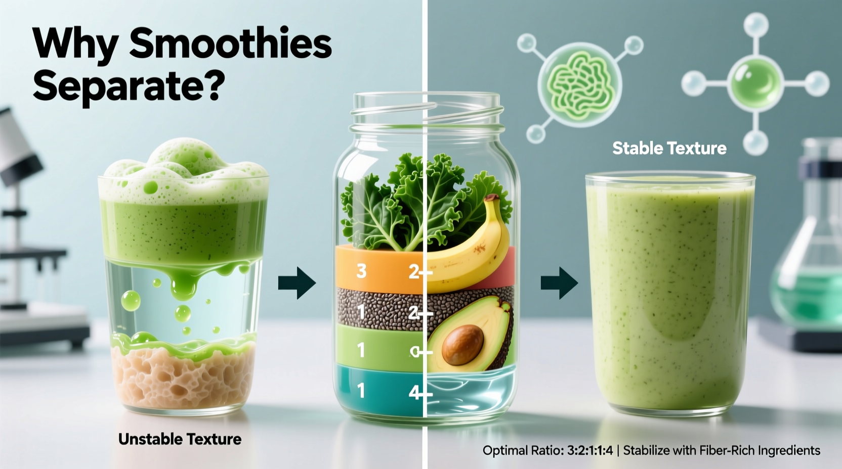 why does my smoothie separate so fast ingredient ratios that stabilize texture