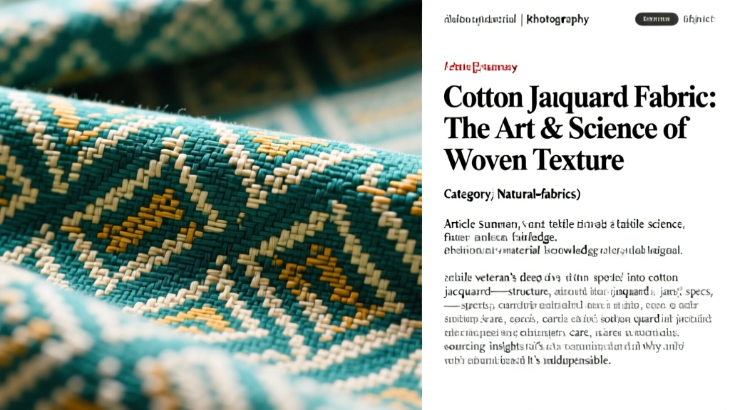 Cotton Jacquard Fabric: The Art & Science of Woven Texture