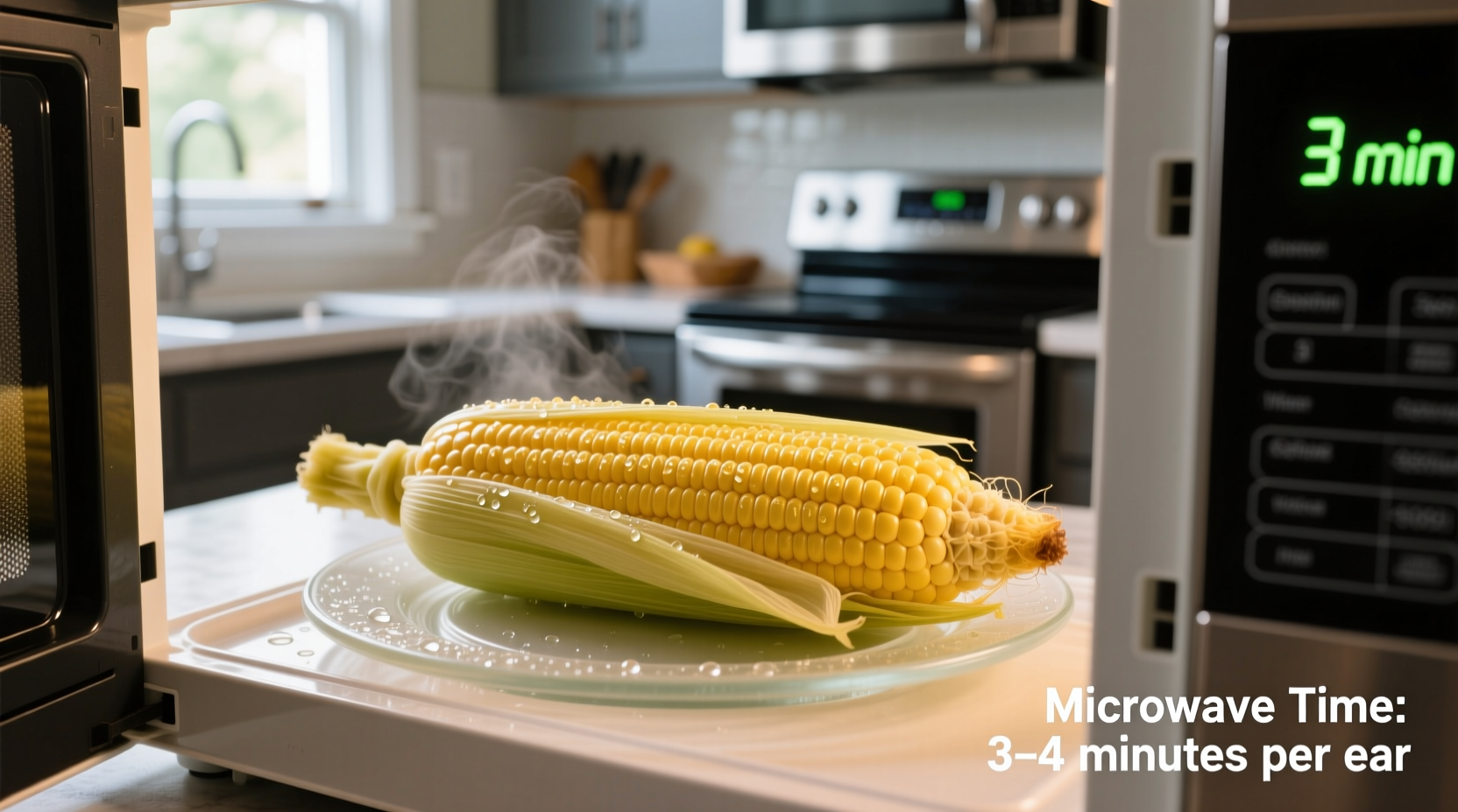 how long to cook ear of corn in microwave