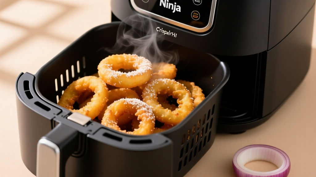 Perfect Frozen Onion Rings in Ninja Foodi Air Fryer