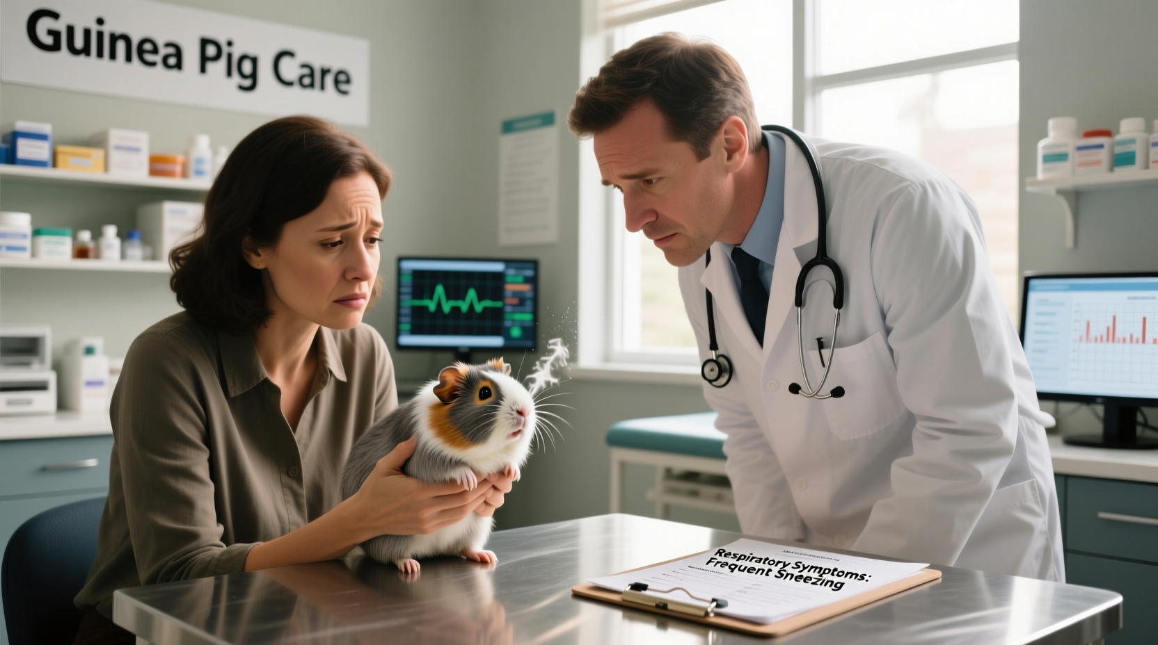 why does my guinea pig sneeze frequently when to see a vet