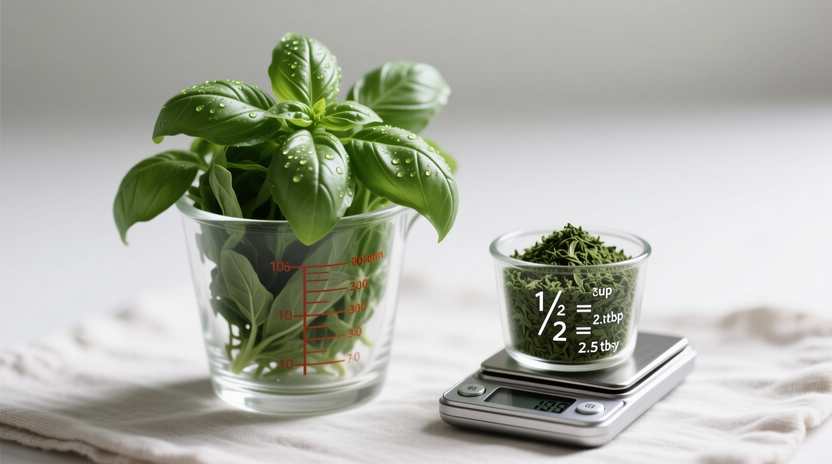 1 2 cup fresh basil to dried exact ratio when to round