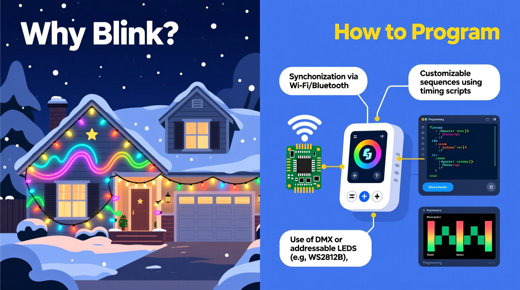 why do some homes have blinking christmas light patterns and how to program them