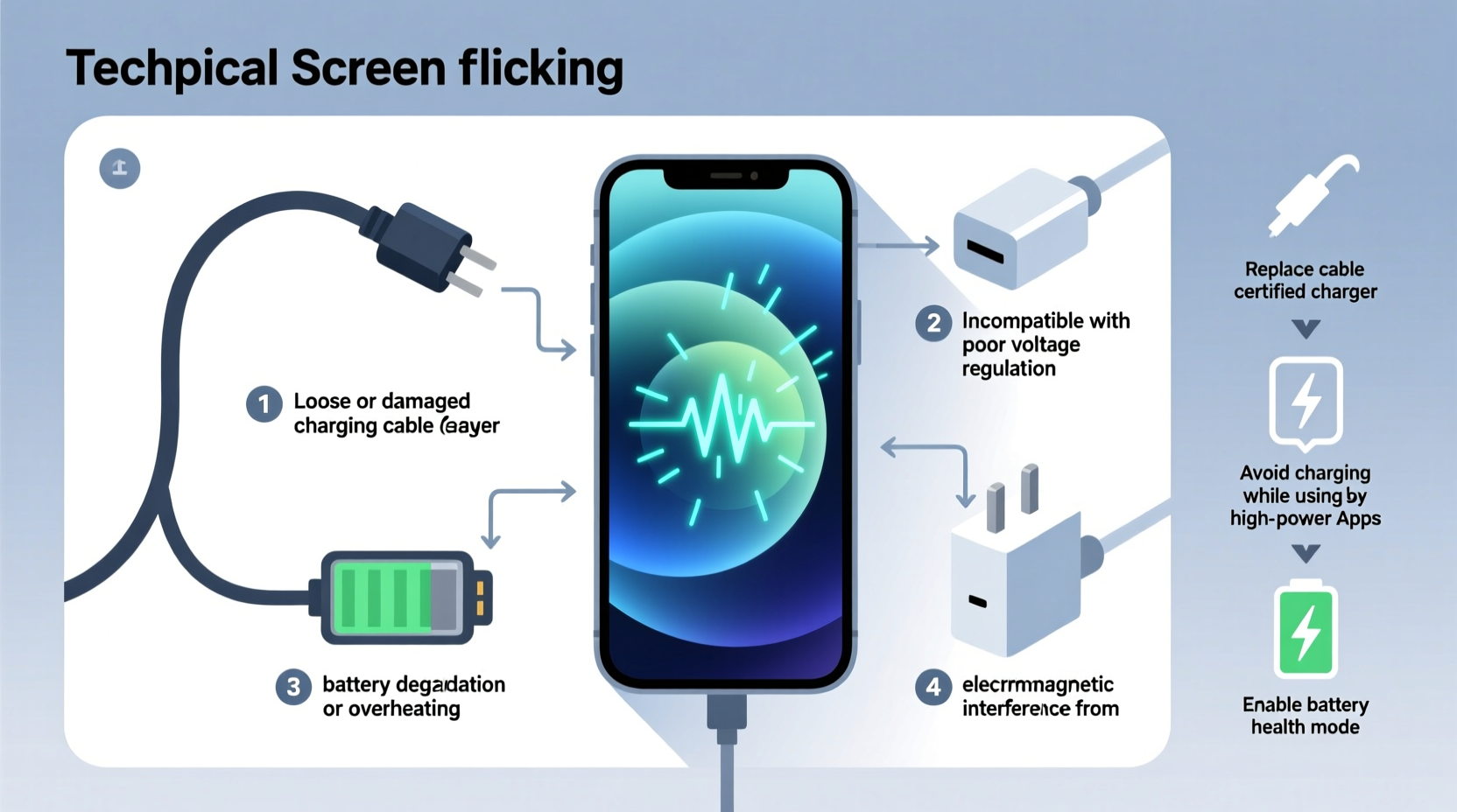 why does my screen flicker when i charge my phone and how to stop it