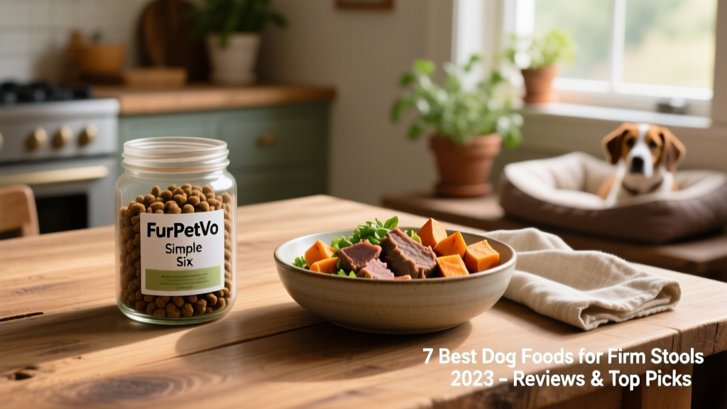 Side-by-side comparison of FurPetVo Simple Six kibble and a bowl of fresh lamb and sweet potato