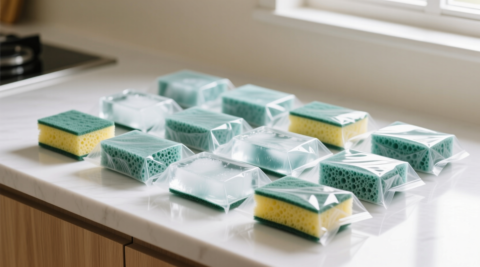 make diy ice packs with dish sponges