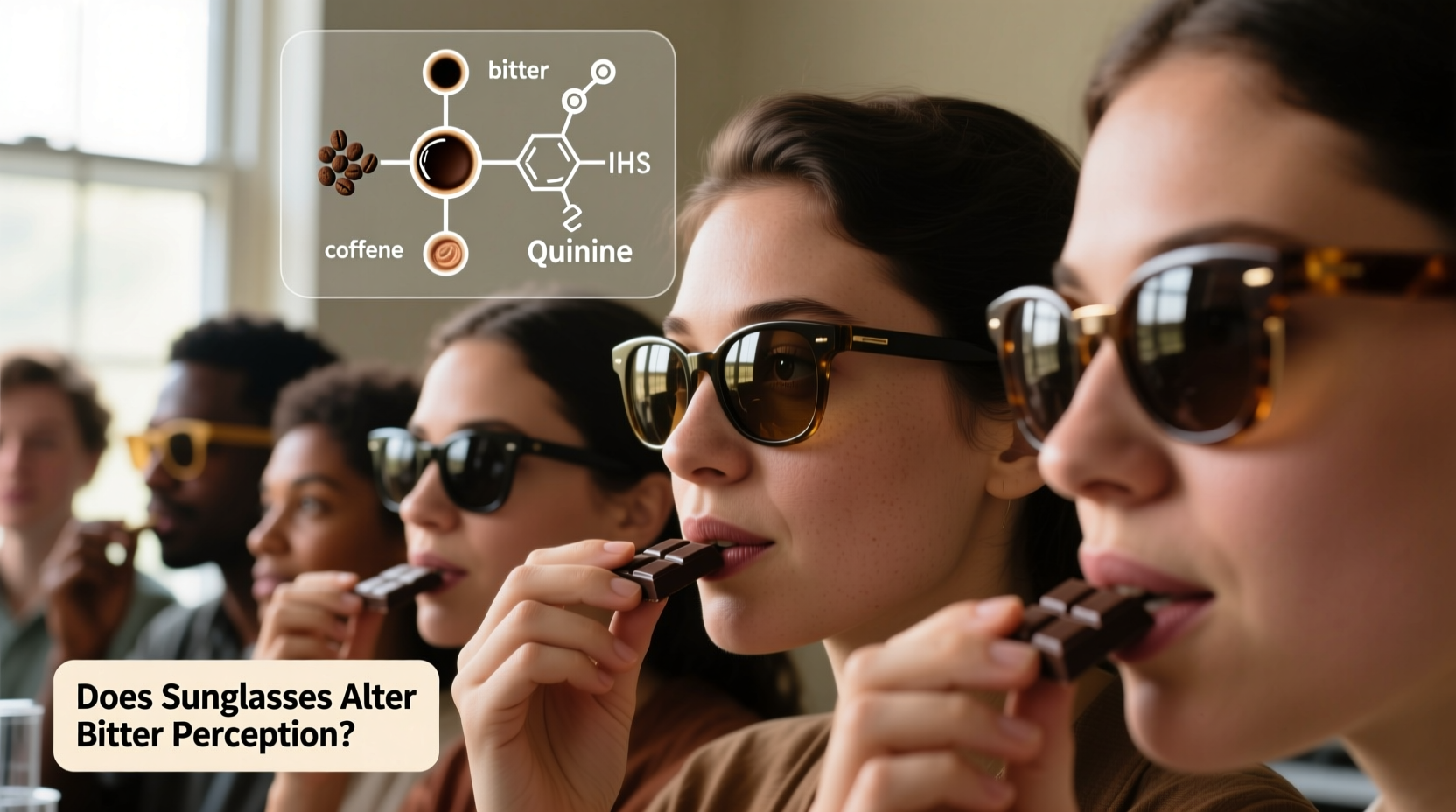does wearing sunglasses indoors change how we perceive bitter flavors