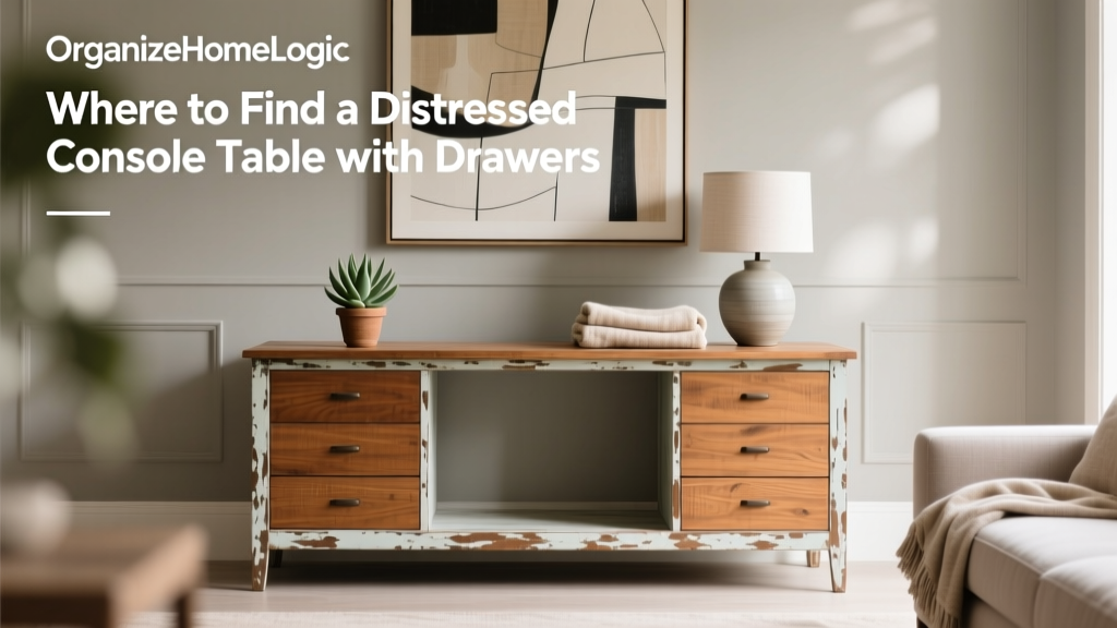 Where to Find a Distressed Console Table with Drawers